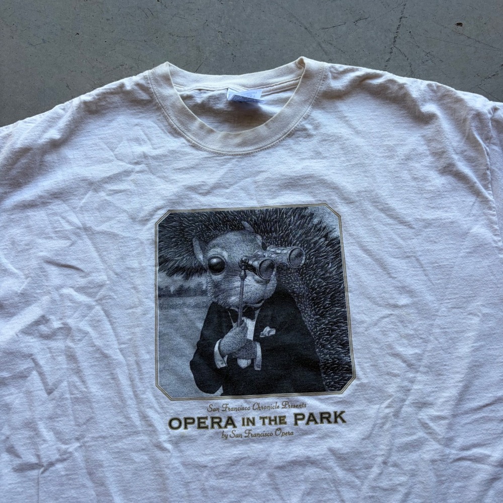 Port and Company San Francisco Opera in the Park Squirrel Graphic Tee White 2XL